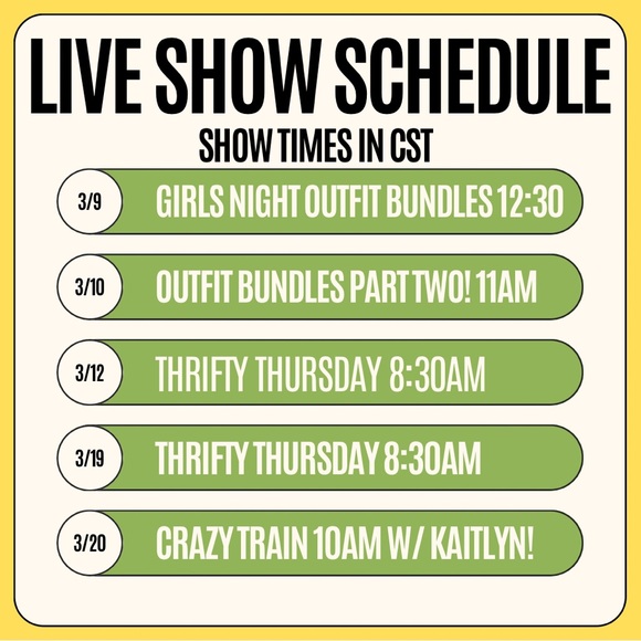 Other - SHOW SCHEDULE!